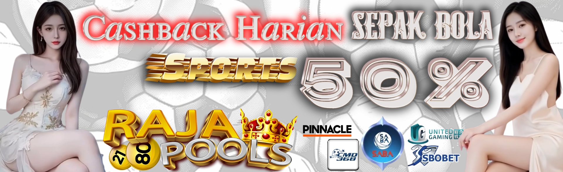 Rajapools Cashback Harian Sepakbola 50%